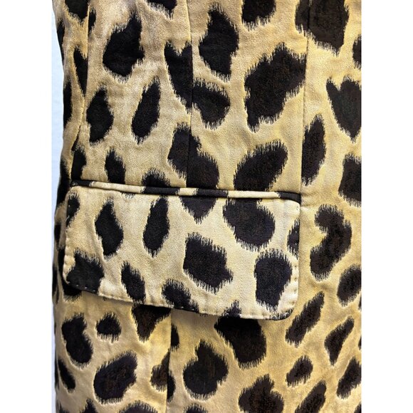 Giorgio Armani Leopard Print Blazer Jacket Tan Brown S - Picture 7 of 9